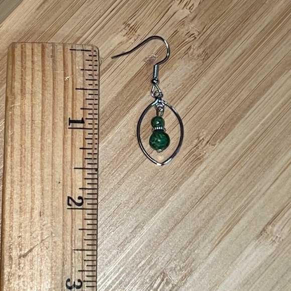 22155 Green Conichalcite Earrings - Picture 4 of 4